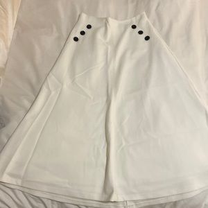 Long White Skirt with Buttons